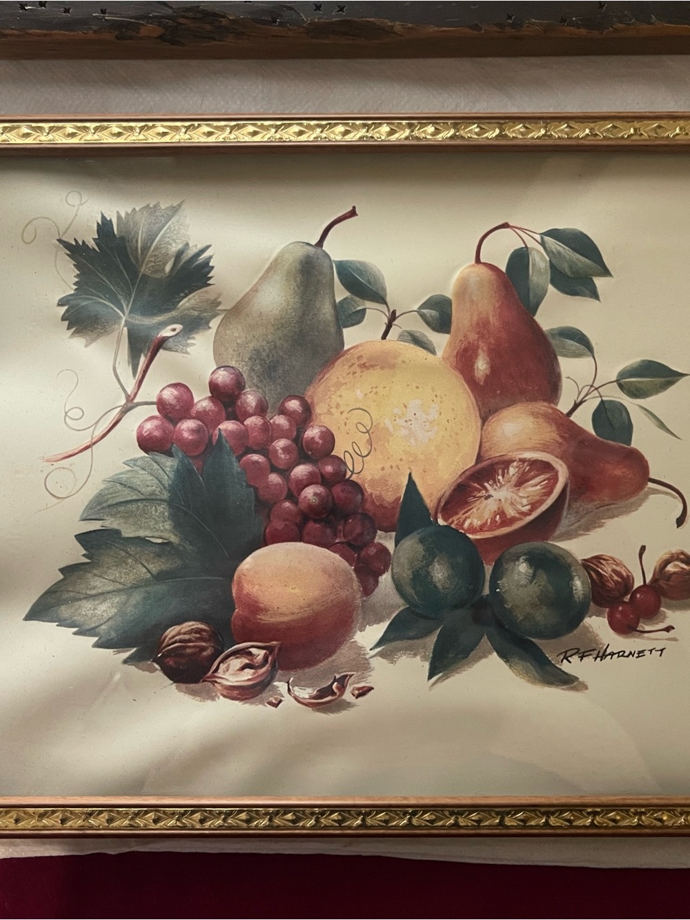 Still Life Fruit Wall Art Print in Green, Red and Yellow
